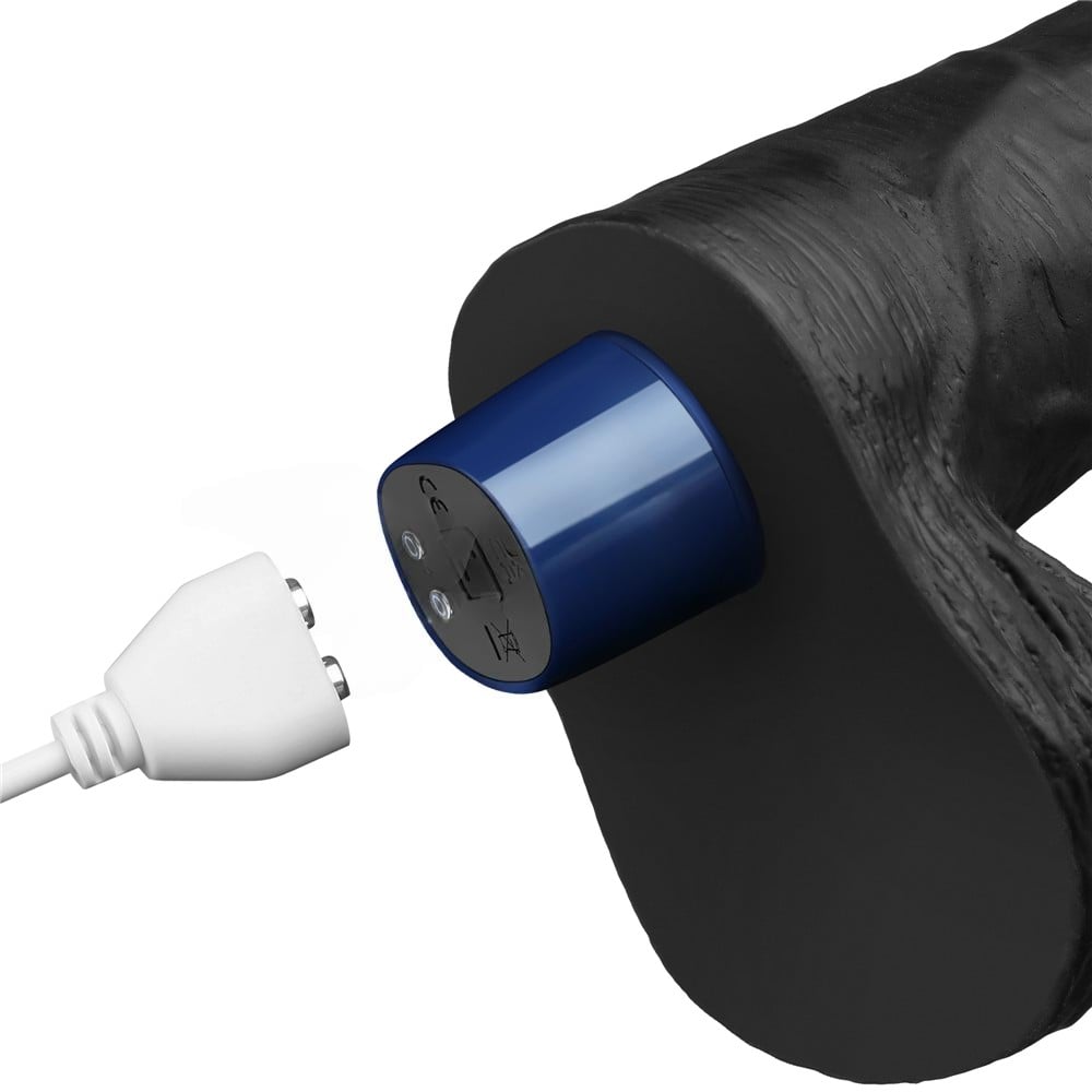 22.6 cm USB Şarjlı Yeni Nesil Realistik Titreşimli Zenci Dildo Penis - Görsel 4