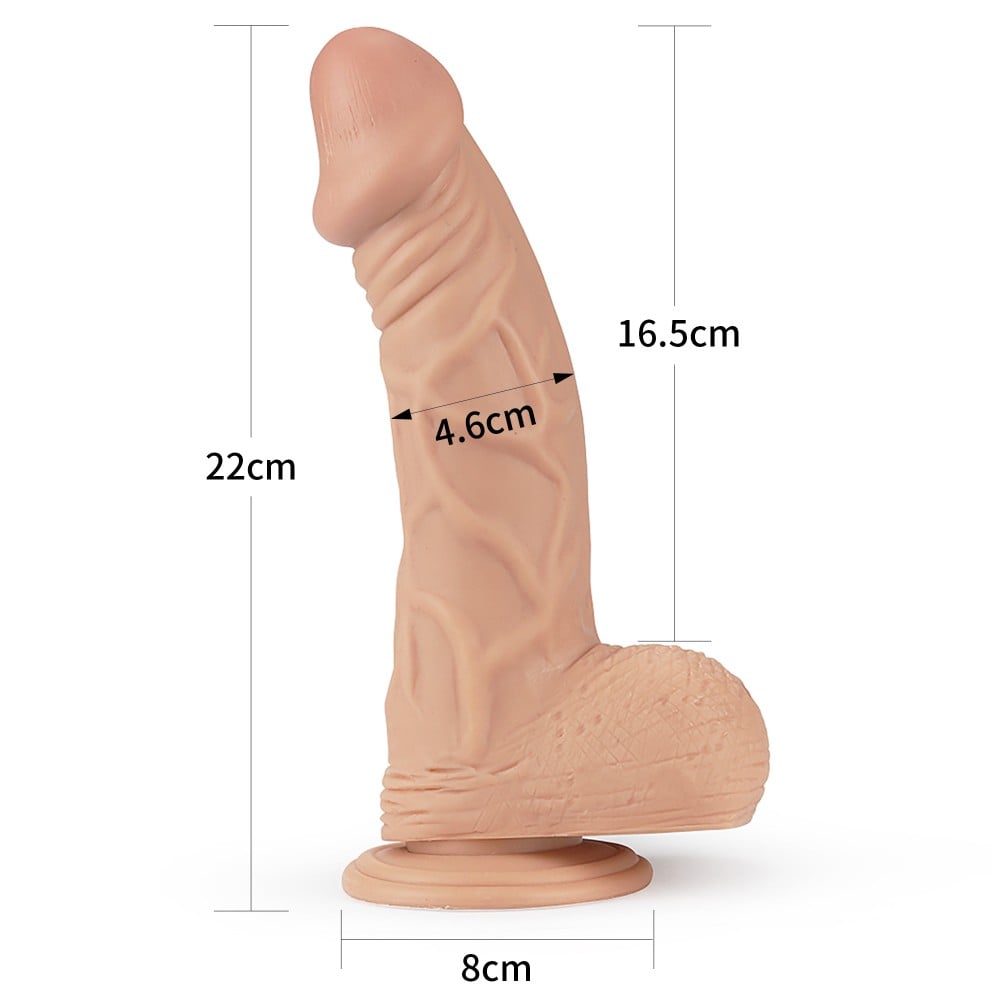 22 cm Realistik Vantuzlu Belden Bağlamalı Anal Vajinal Dildo Penis - Görsel 2