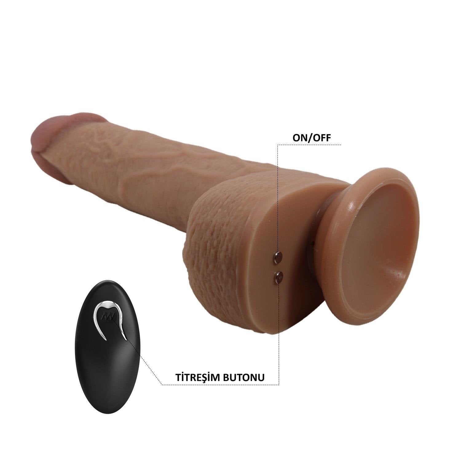 22,5 cm İleri Geri Hareketli Uzaktan Kumandalı Manyetik Şarjlı Gerçekçi Vantuzlu Melez Penis - Tommy - Görsel 4