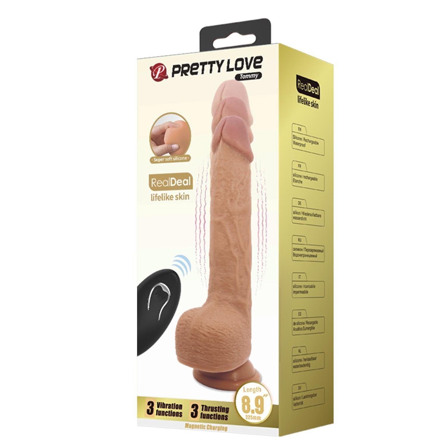 22,5 cm İleri Geri Hareketli Uzaktan Kumandalı Manyetik Şarjlı Gerçekçi Vantuzlu Melez Penis - Tommy - Görsel 6