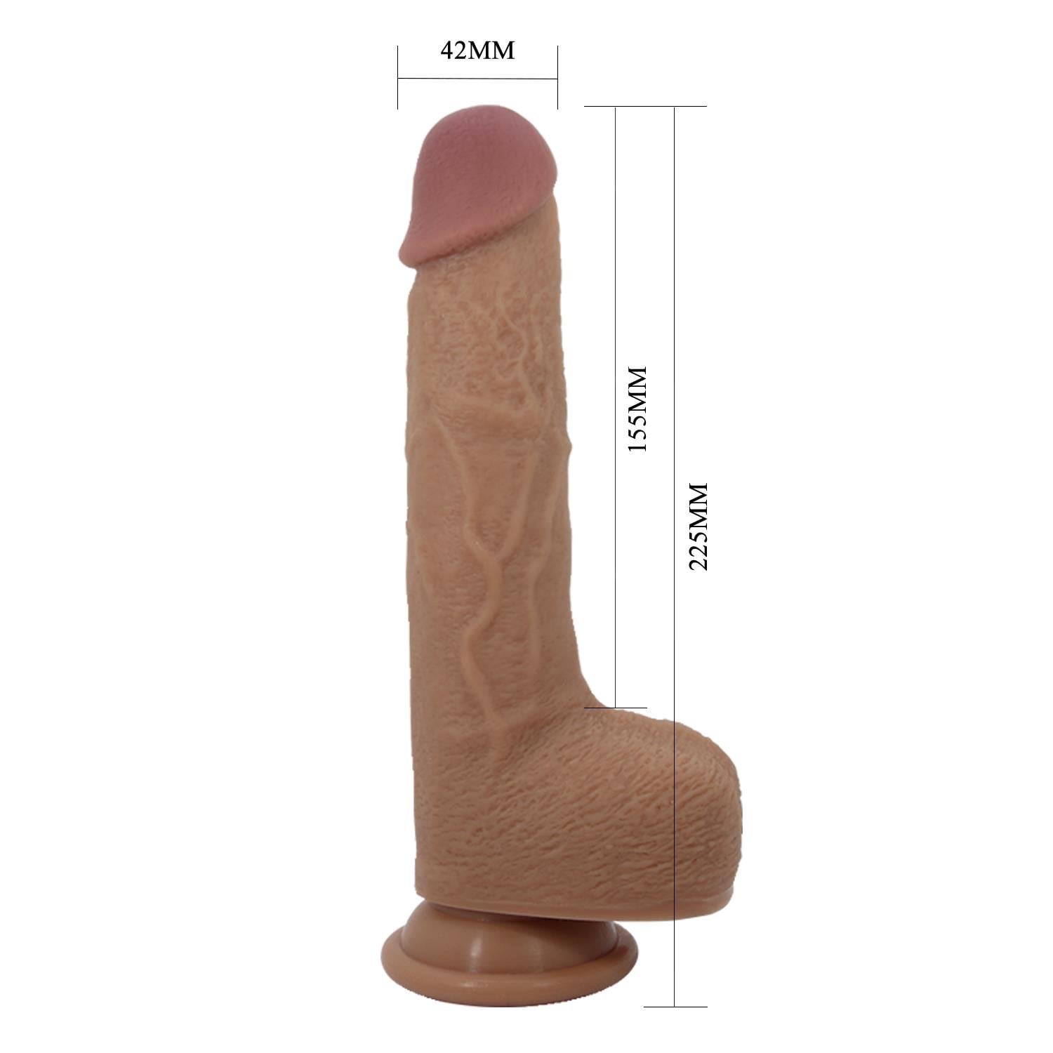 22,5 cm İleri Geri Hareketli Uzaktan Kumandalı Manyetik Şarjlı Gerçekçi Vantuzlu Melez Penis - Tommy - Görsel 5
