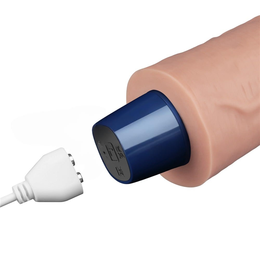 23.7 cm USB Şarjlı Yeni Nesil Realistik Testissiz Titreşimli Ten Dildo Penis - Görsel 4