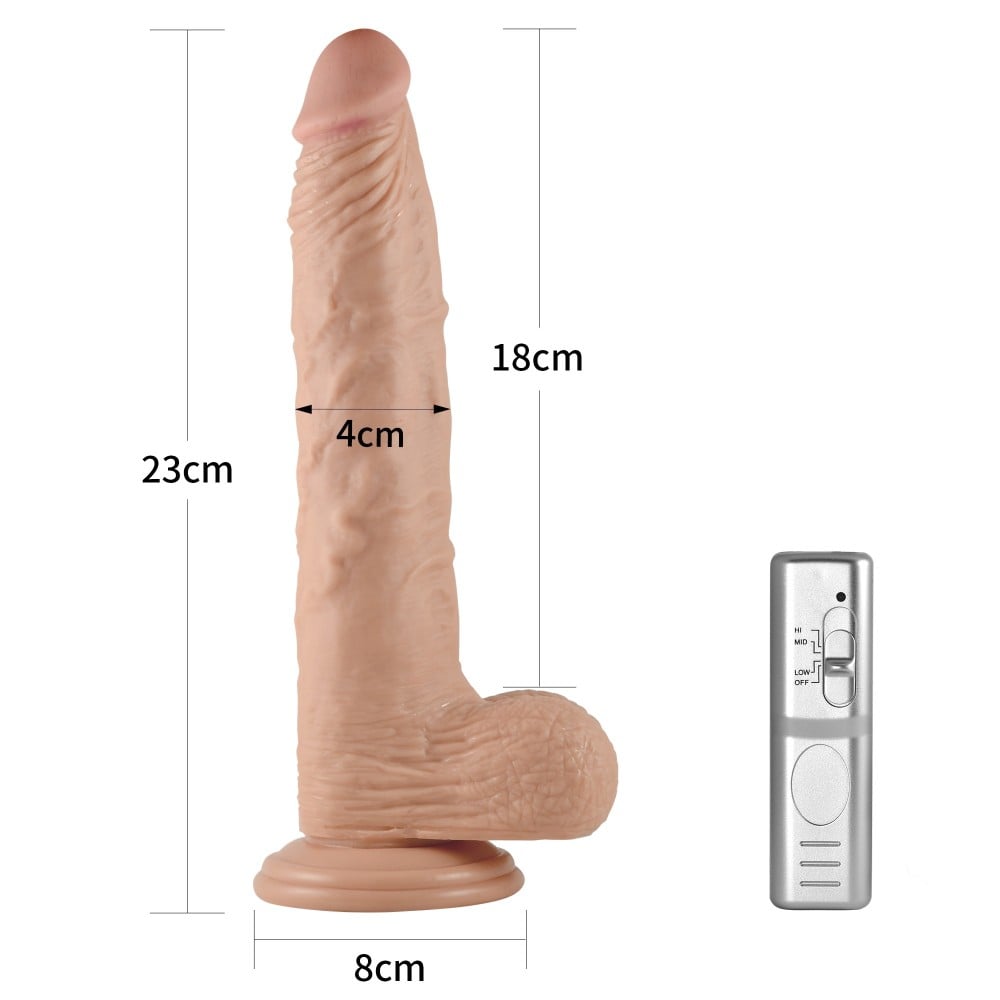 23 cm Realistik Titreşimli Vantuzlu Anal Vajinal Dildo Penis - Görsel 2