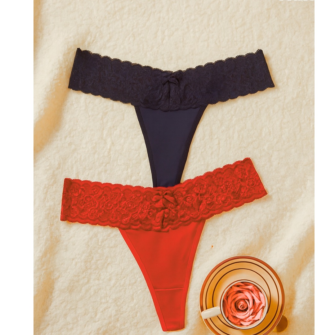 Bouquet Bouqtique Büyük Beden Kadın 2'li Dantelli Seksi Tanga BQT350053B