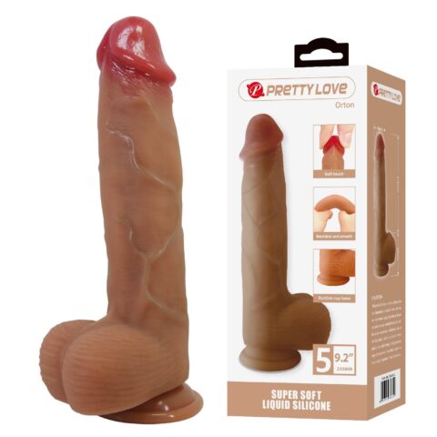 23,5 cm Süper Yumuşak Gerçekçi Silikon Dildo Penis – Orton