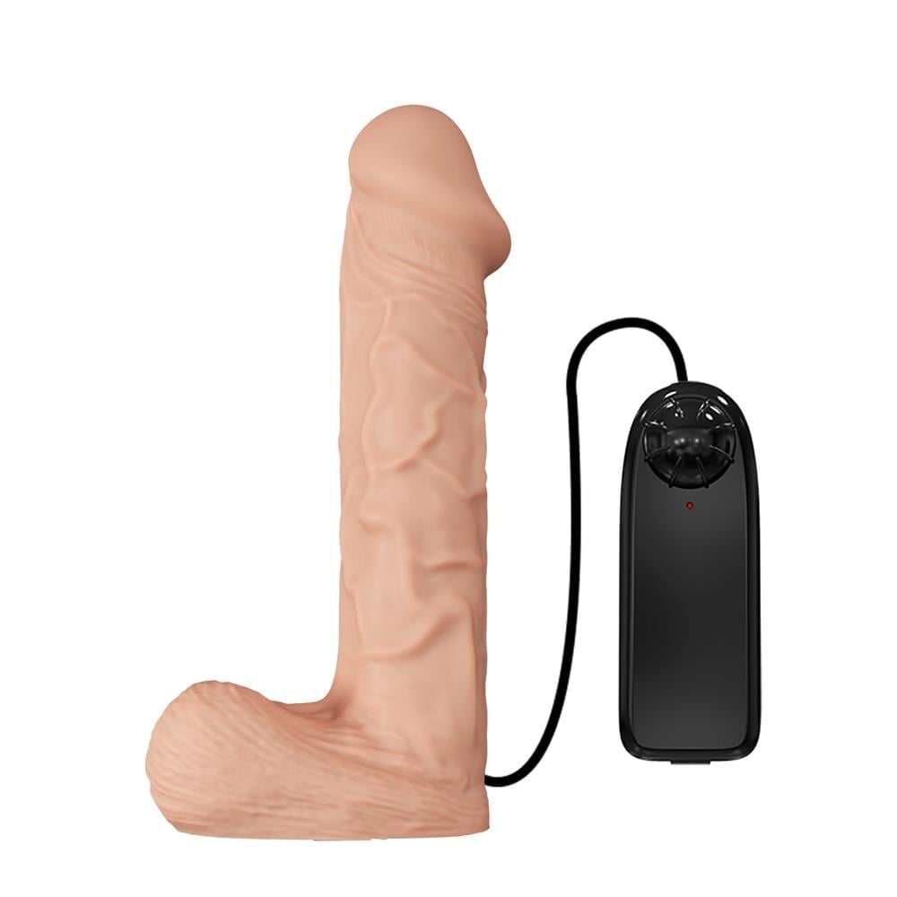 26 cm Belden Bağlamalı İçi Dolu Titreşimli Büyük Strapon Penis - Görsel 5