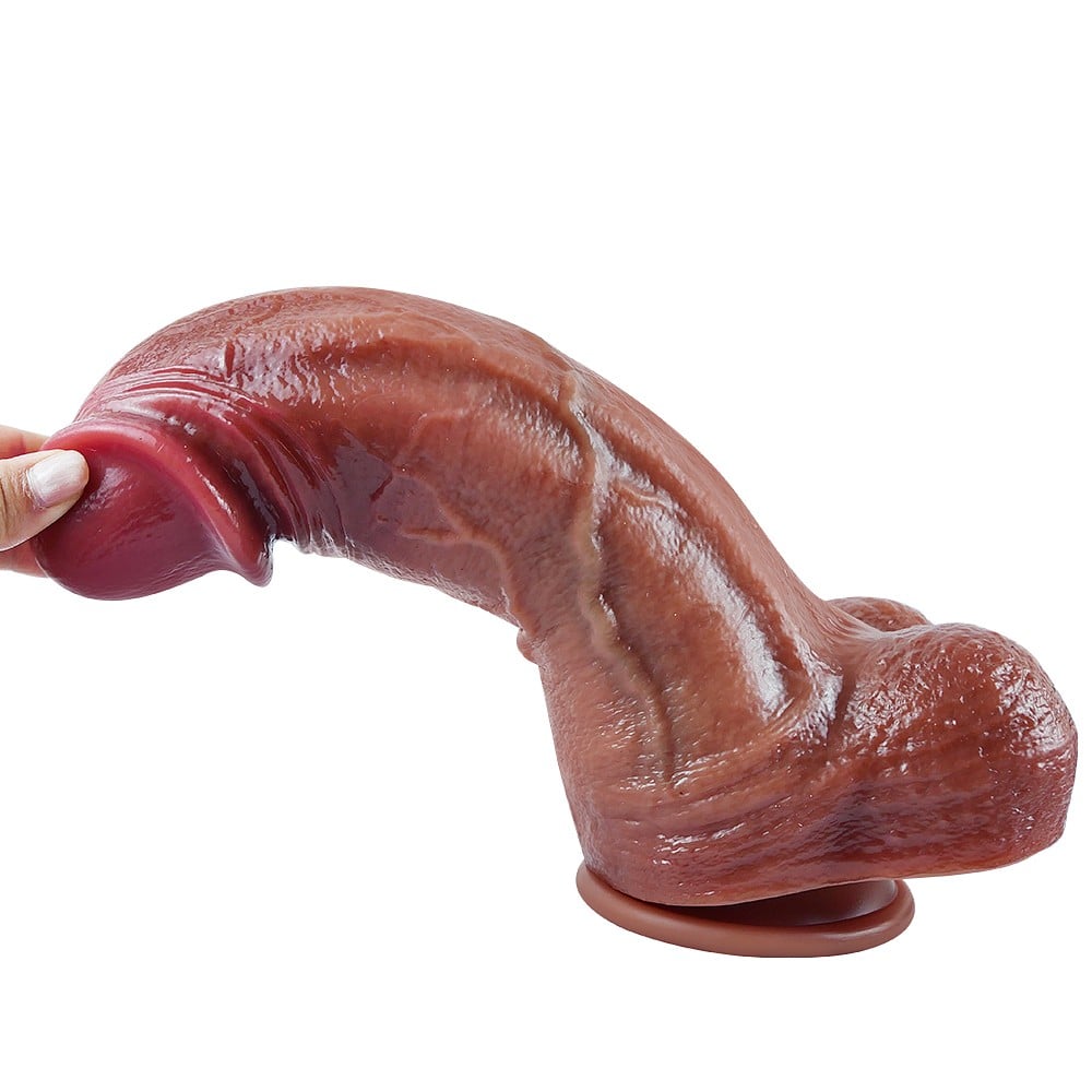 26 cm Dev Kalın Ultra Gerçekçi Melez Belden Bağlamalı Vantuzlu Dildo Penis – Velkor - Görsel 5