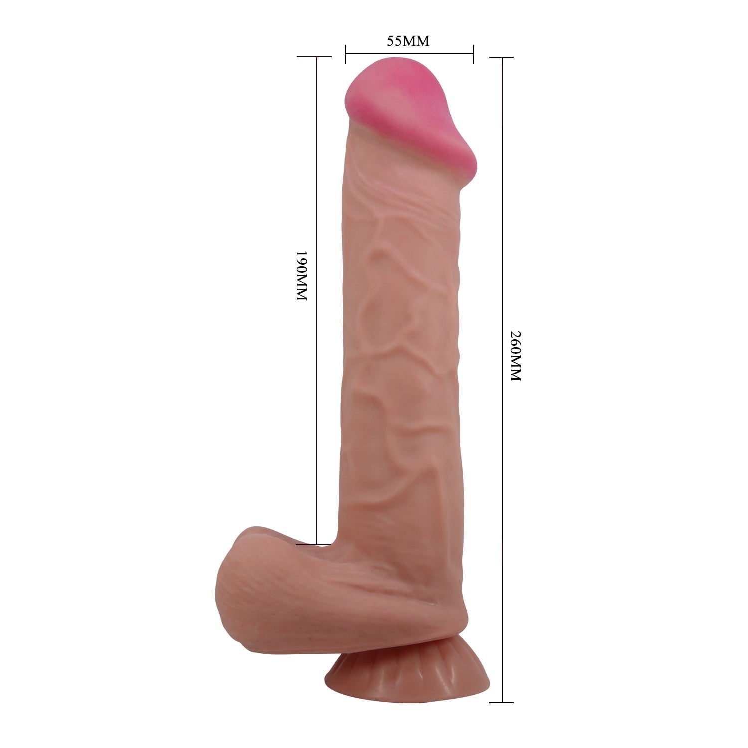26 cm Kıkırdak Yapılı Çift Katmanlı Gerçekçi Melez Dildo Penis - Mendel - Görsel 7