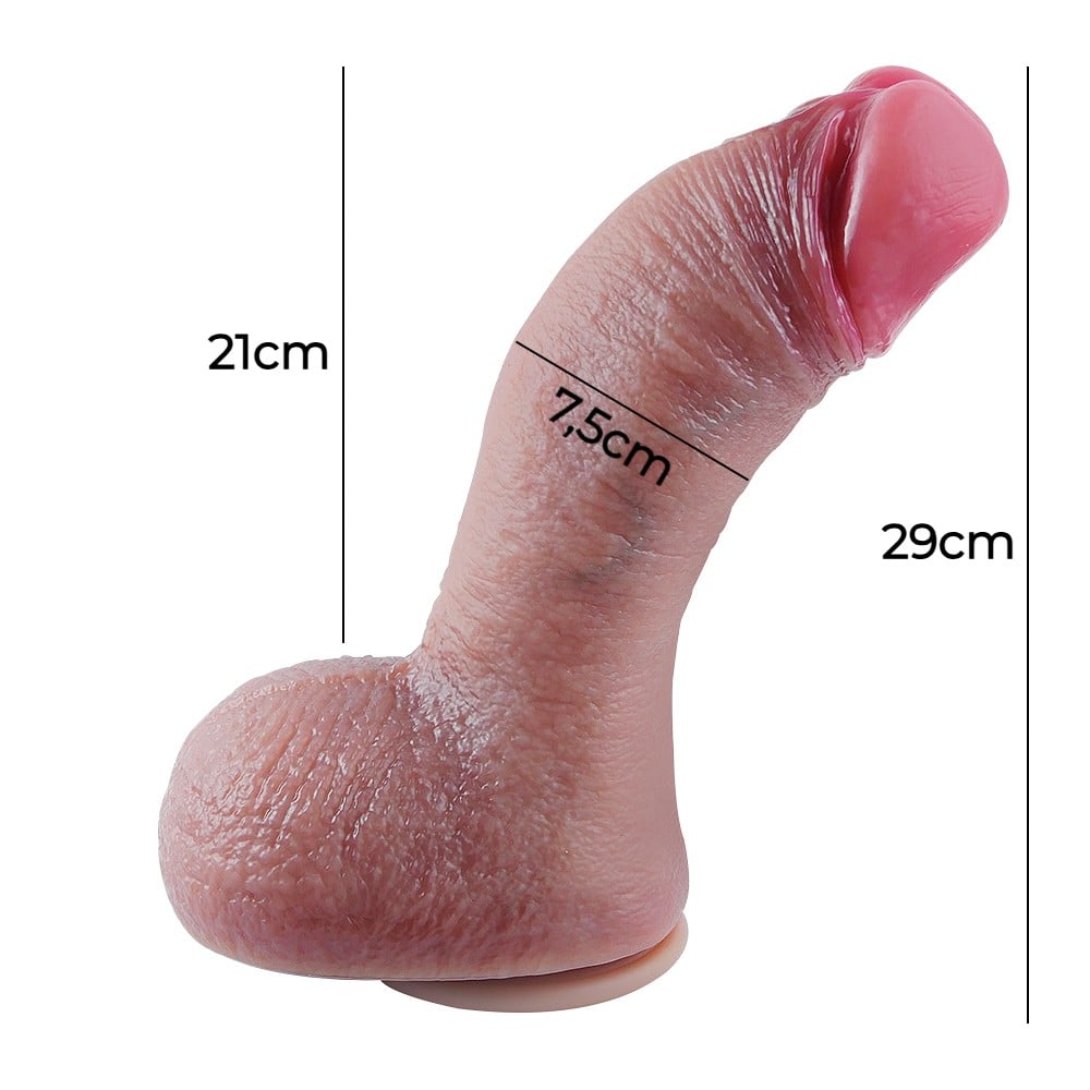 29 cm Dev Kalın Ultra Gerçekçi Melez Belden Bağlamalı Vantuzlu Dildo Penis – Titanor - Görsel 6