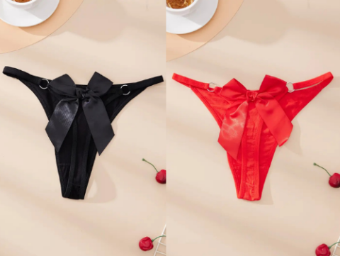 Bouquet Bouqtique Büyük Beden Fantezi Kadın 2'li Fiyonklu Halkalı Tanga BQT350044-B