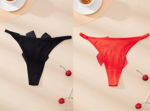 Bouquet Bouqtique Büyük Beden Fantezi Kadın 2'li Fiyonklu Halkalı Tanga BQT350044-B - Görsel 2