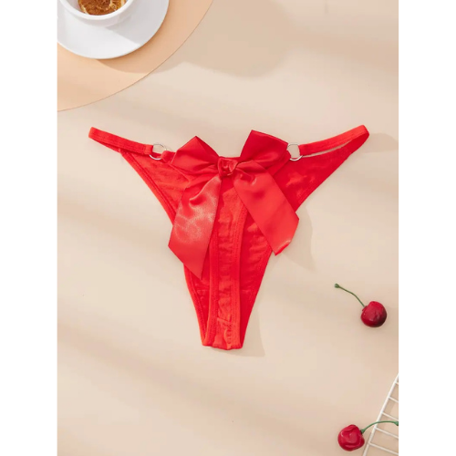 Bouquet Bouqtique Büyük Beden Fantezi Kadın 2'li Fiyonklu Halkalı Tanga BQT350044-B - Görsel 5