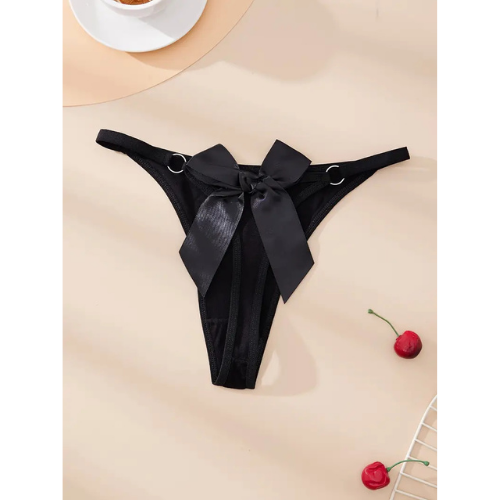 Bouquet Bouqtique Büyük Beden Fantezi Kadın 2'li Fiyonklu Halkalı Tanga BQT350044-B - Görsel 6