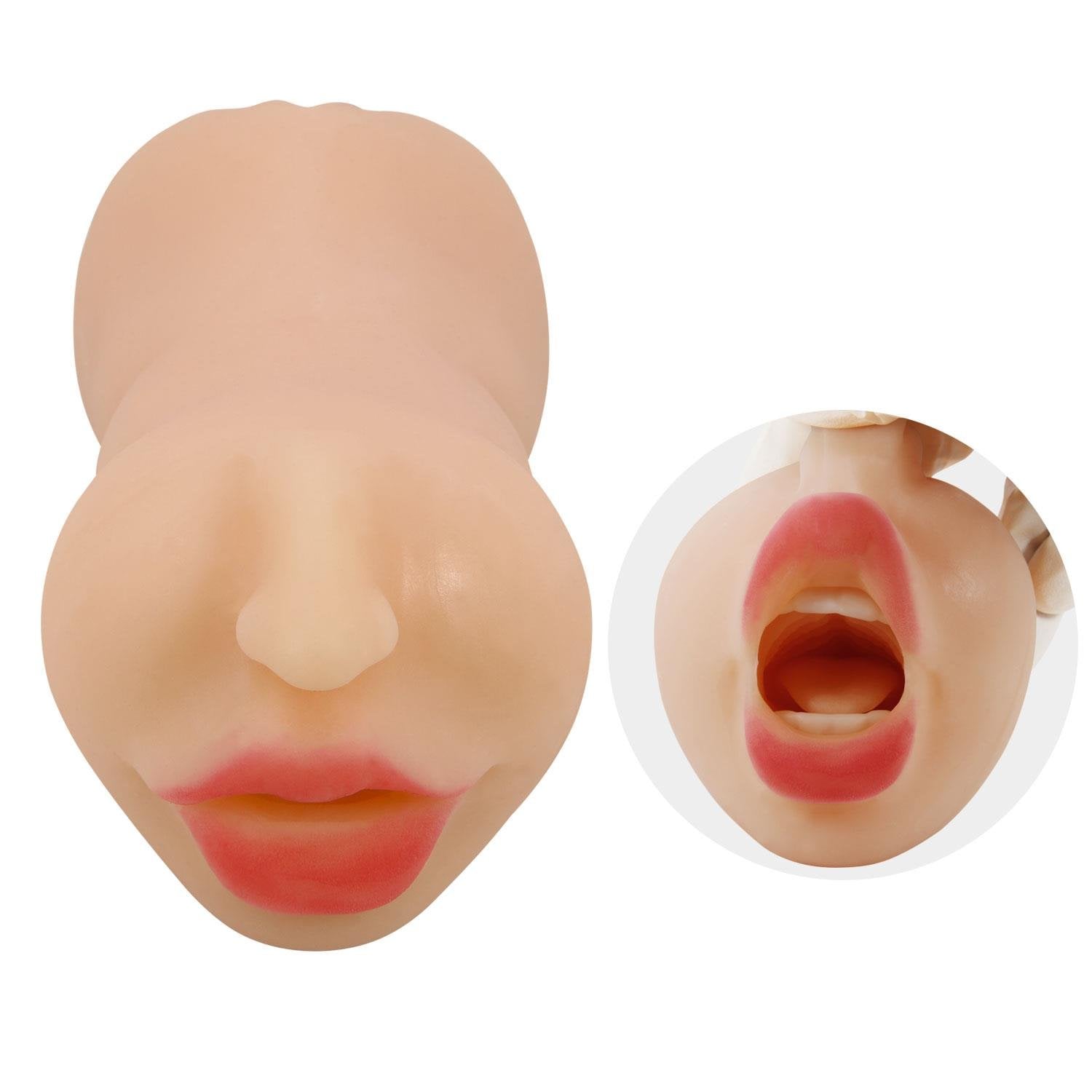 3 Boyutlu Ten Rengi Suni Oral & Vajinal Mastürbatör - Zoey - Görsel 4