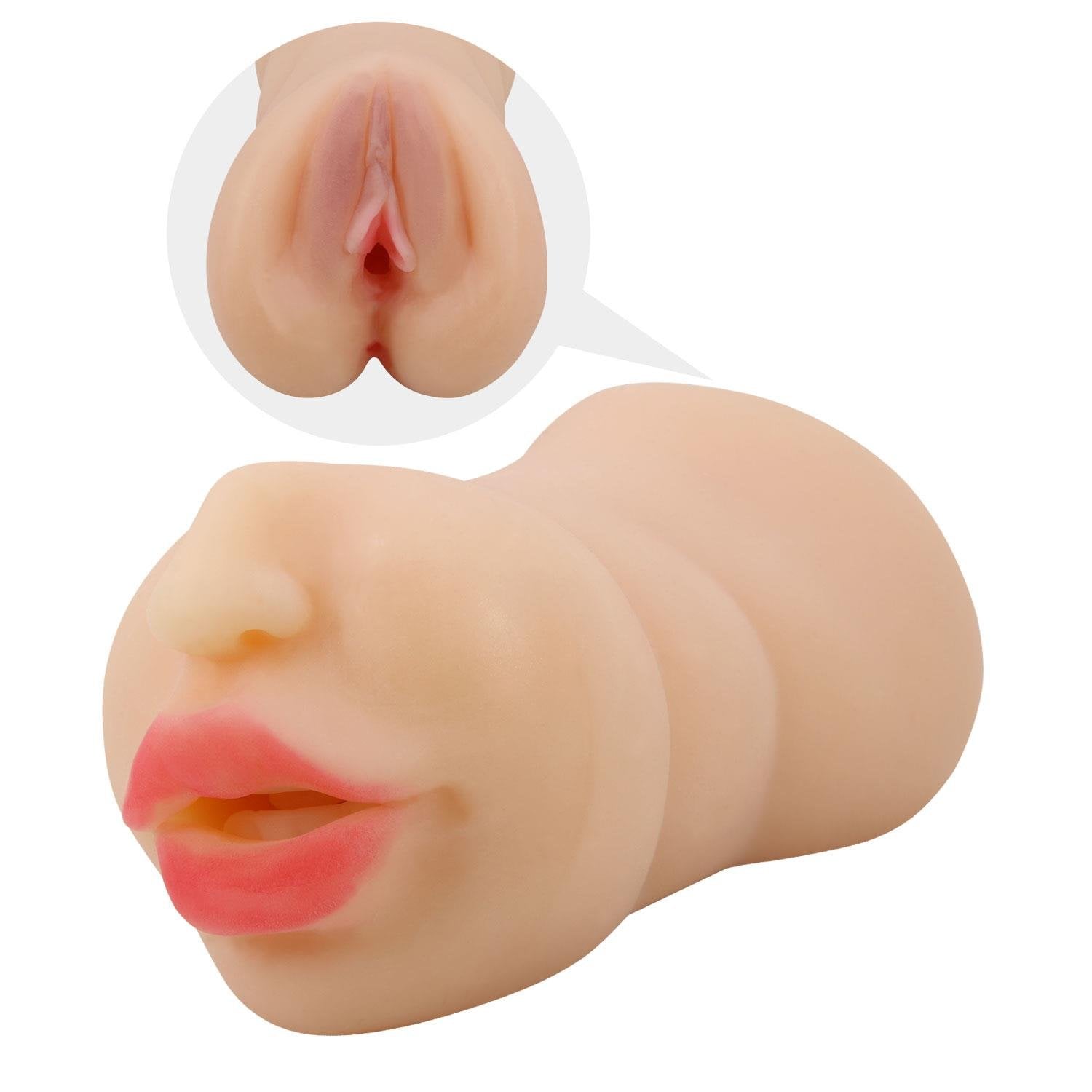 3 Boyutlu Ten Rengi Suni Oral & Vajinal Mastürbatör - Zoey - Görsel 3