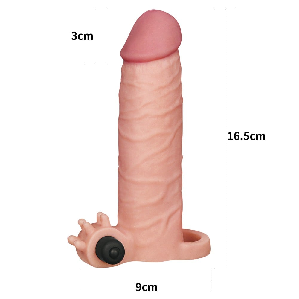 3 cm Uzatmalı Realistik Titreşimli Penis Kılıfı XTender - Görsel 5