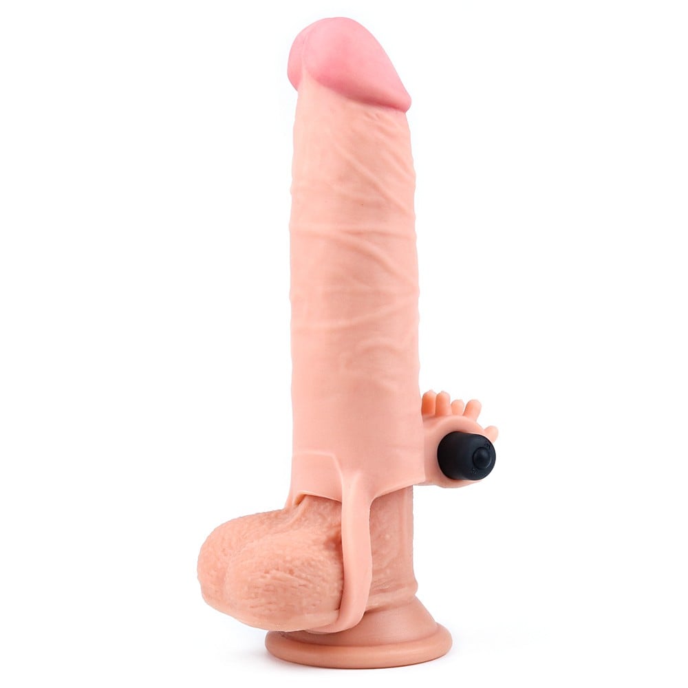 3 cm Uzatmalı Realistik Titreşimli Penis Kılıfı XTender - Görsel 2