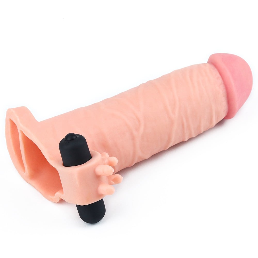 3 cm Uzatmalı Realistik Titreşimli Penis Kılıfı XTender - Görsel 4