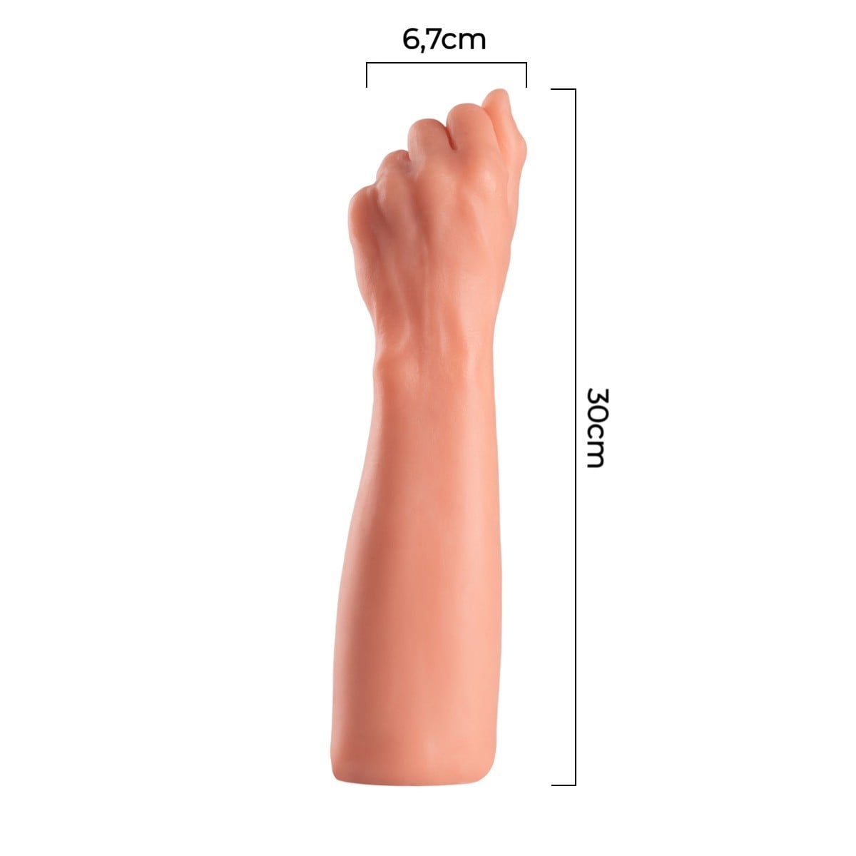 30 cm Dev Kalın Realistik Yumruk (Fist) Tasarımlı Dildo – Ten Rengi - Görsel 4