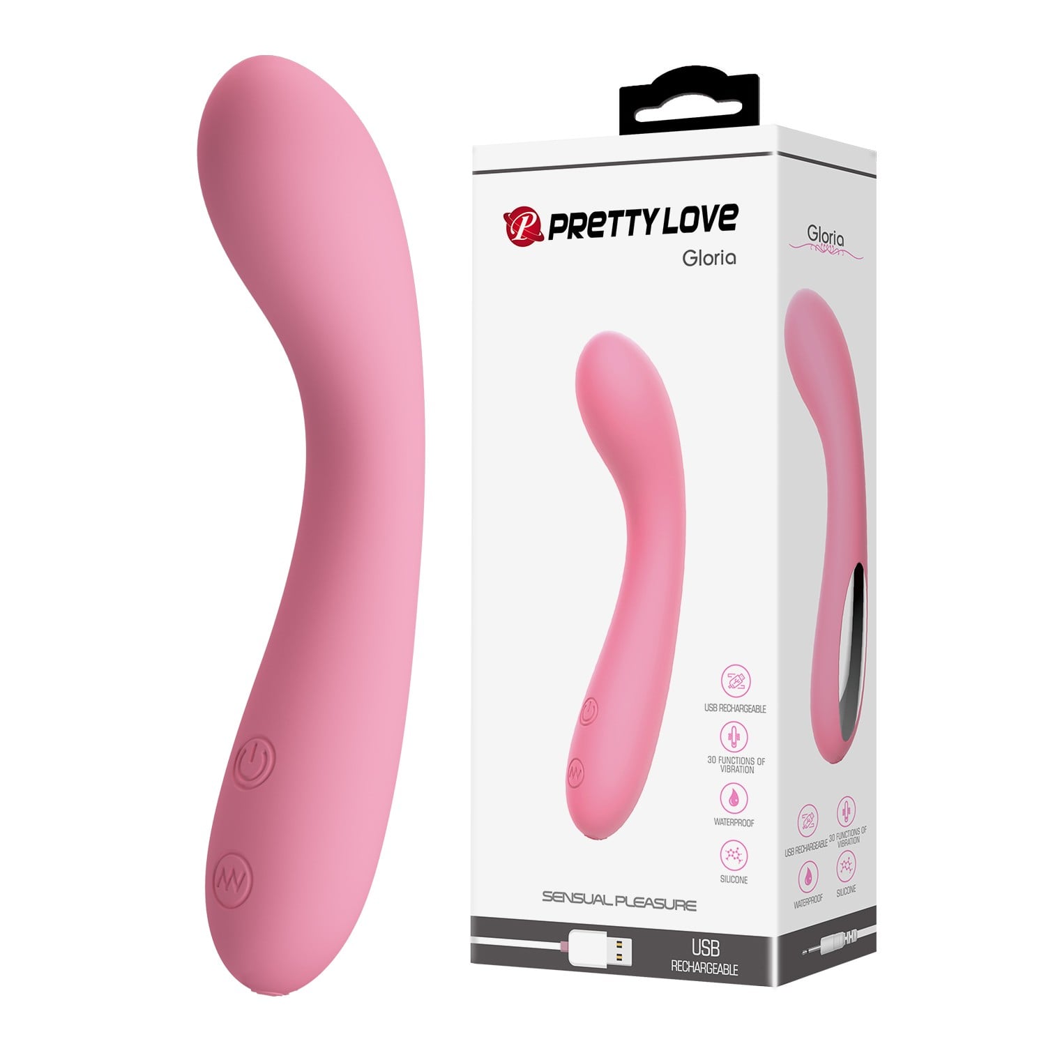 30 Fonksiyonlu USB Şarjlı G-Nokta Vibratörü – Gloria (Pembe)