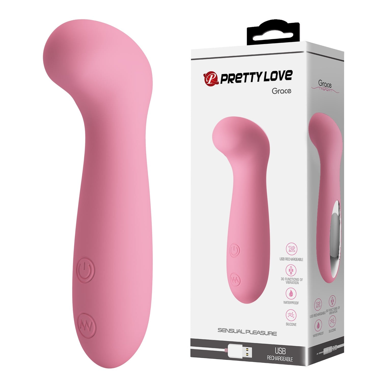 30 Fonksiyonlu USB Şarjlı G-Nokta Vibratörü – Grace (Pembe)