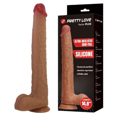 37,5 cm Ultra Gerçekçi Dokulu Melez Vantuzlu Dildo Penis – Torin