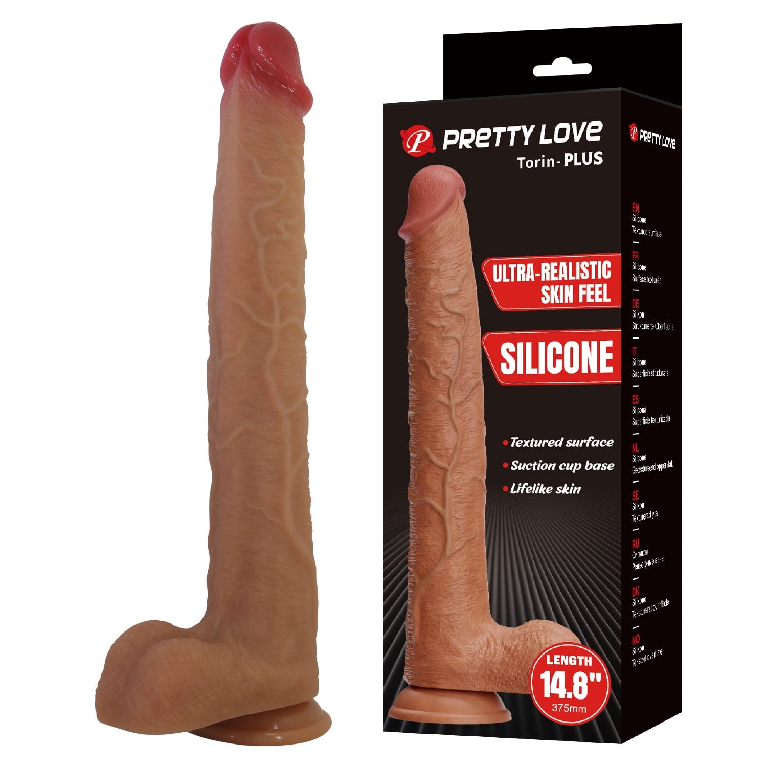 37,5 cm Ultra Gerçekçi Dokulu Melez Vantuzlu Dildo Penis – Torin
