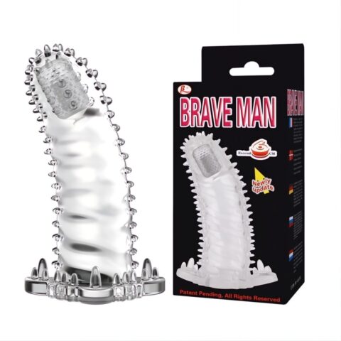 4 cm Uzatmalı Eğik Titreşimli Şeffaf Penis Kılıfı