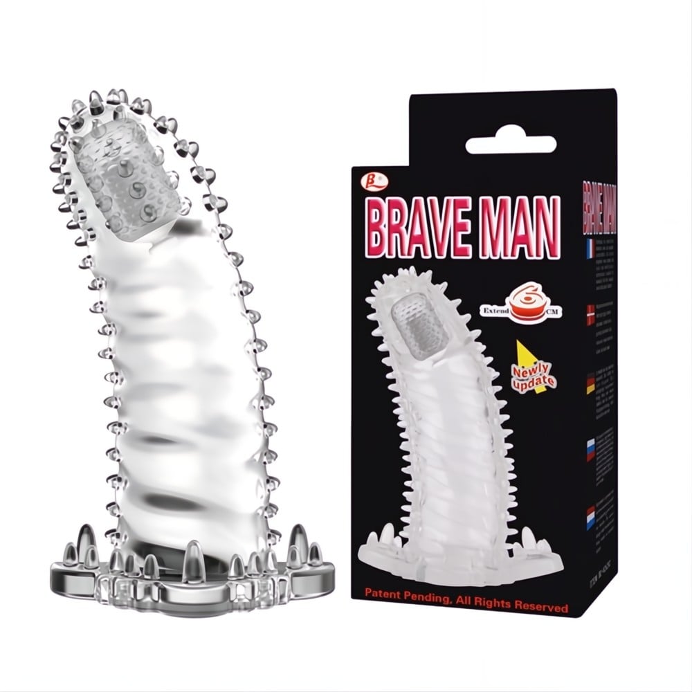 4 cm Uzatmalı Eğik Titreşimli Şeffaf Penis Kılıfı
