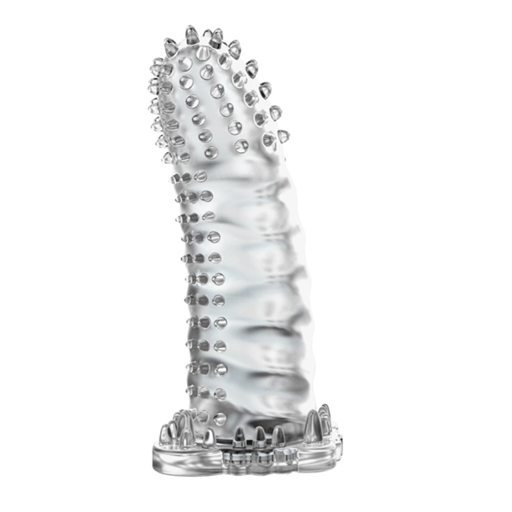 Klitoral Uyarıcılı Tırtıklı Şeffaf Penis Kılıfı - Görsel 3