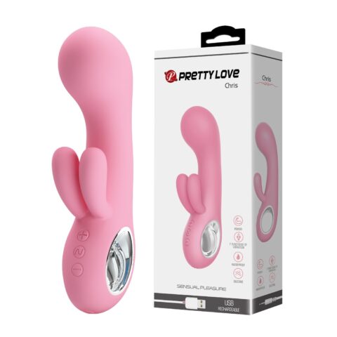 7 Fonksiyonlu 5 Hız Kademeli USB Şarjlı Rabbit G-Nokta Vibratörü – Chris (Pembe)