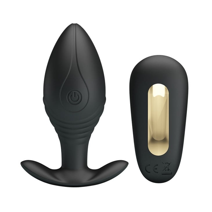 Altın Serisi – 12 Fonksiyonlu Uzaktan Kumandalı USB Şarjlı Silikon Anal Plug – Regina - Görsel 2
