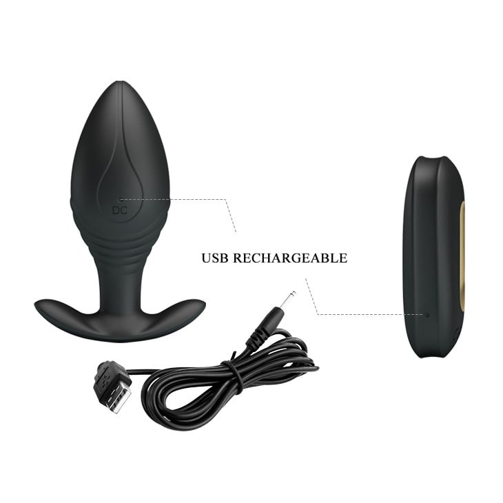 Altın Serisi – 12 Fonksiyonlu Uzaktan Kumandalı USB Şarjlı Silikon Anal Plug – Regina - Görsel 7