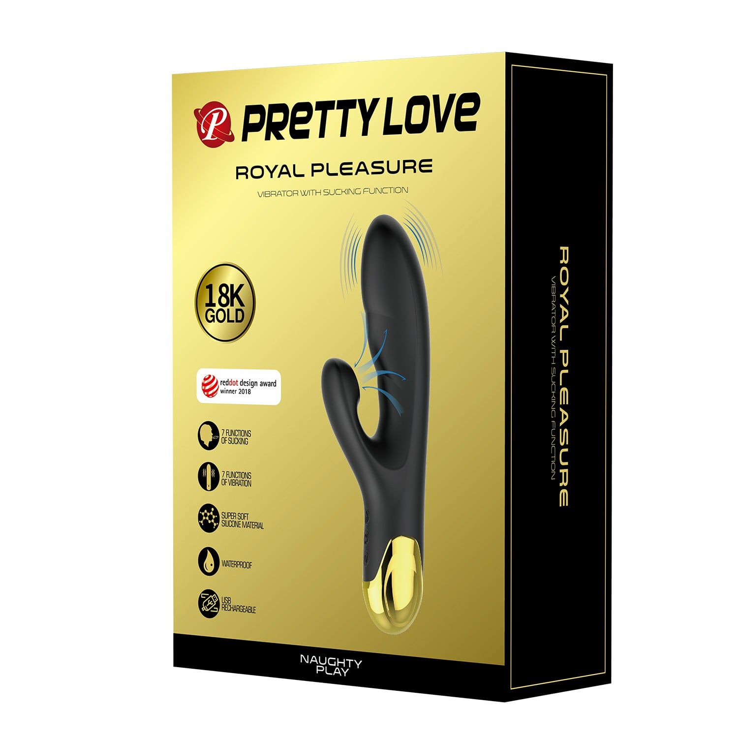 Altın Serisi – 7 Titreşim Modlu & 7 Emme Fonksiyonlu USB Şarjlı Vibratör – Naughty Play - Görsel 7