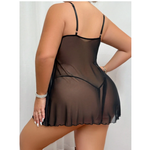 Bouquet Bouqtique Fantezi Büyük Beden Göğsü Açık Transparan Gecelik BQT353268 - Görsel 2