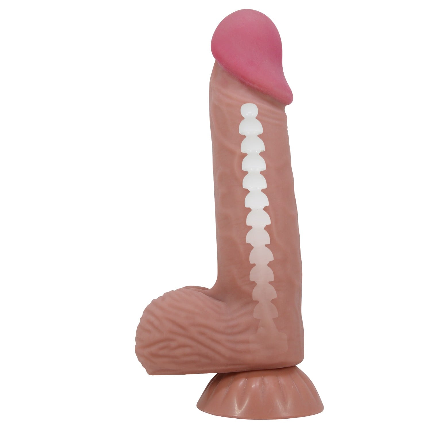 Belden Bağlamalı 20,6 cm Kıkırdak Yapılı Çift Katmanlı Gerçekçi Melez Dildo Penis - Lisle - Görsel 2