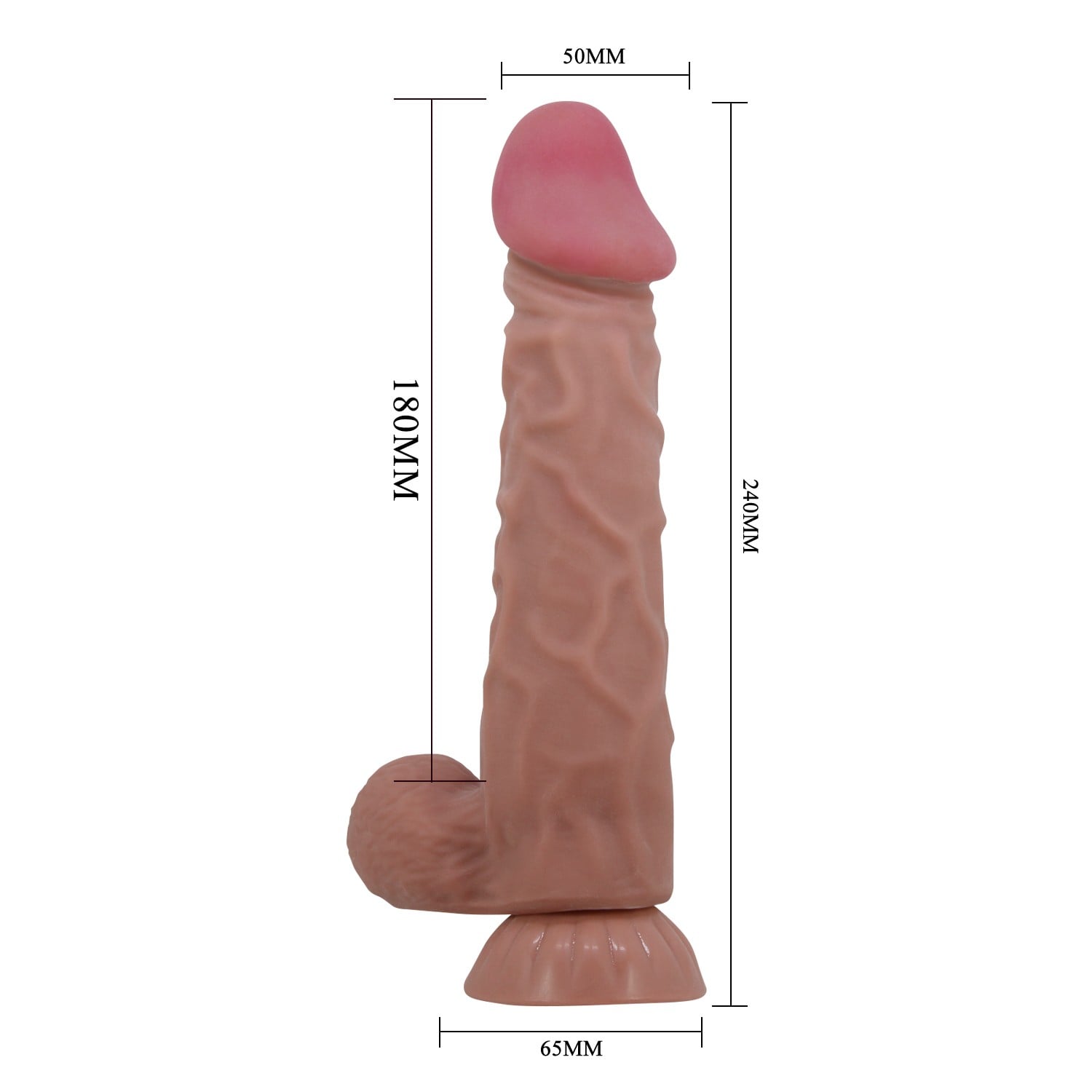 Belden Bağlamalı 24 cm Kıkırdak Yapılı Çift Katmanlı Gerçekçi Melez Dildo Penis - Mendel - Görsel 7