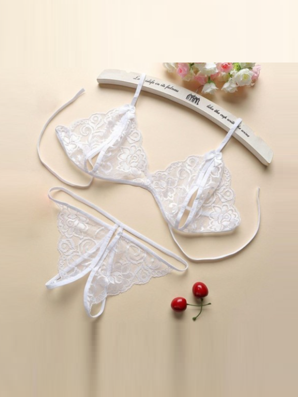 Bouquet Bouqtique Fantezi Beyaz Dantelli Seksi Sütyen Kilot Takım BQT359706