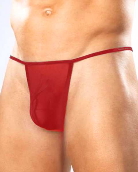 Bouquet Bouqtique Fantezi Kırmızı Transparan Seksi Tül Erkek String BQT354602