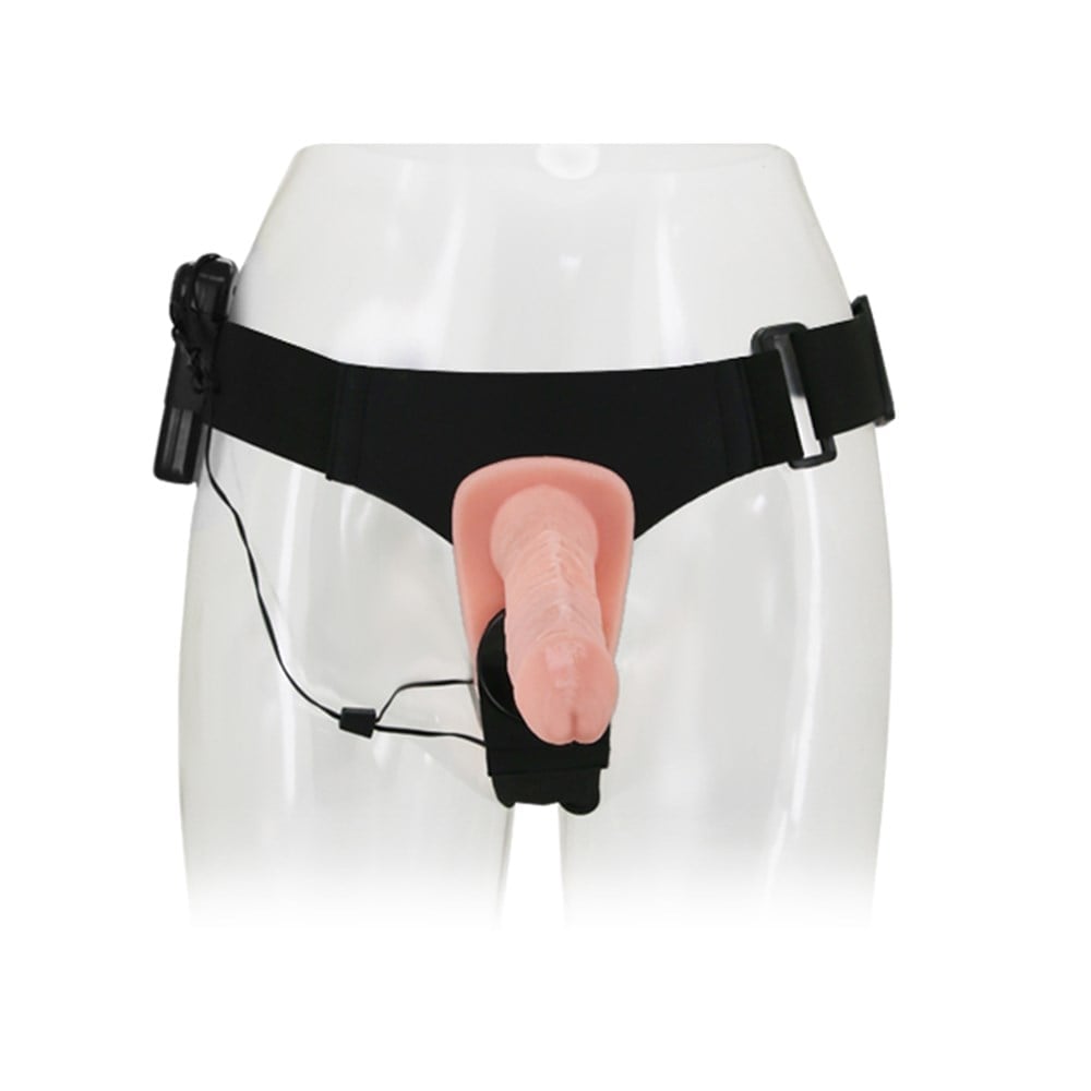 Double Belden Bağlamalı Anal Plug ve Realistik Titreşimli Penis - Görsel 2