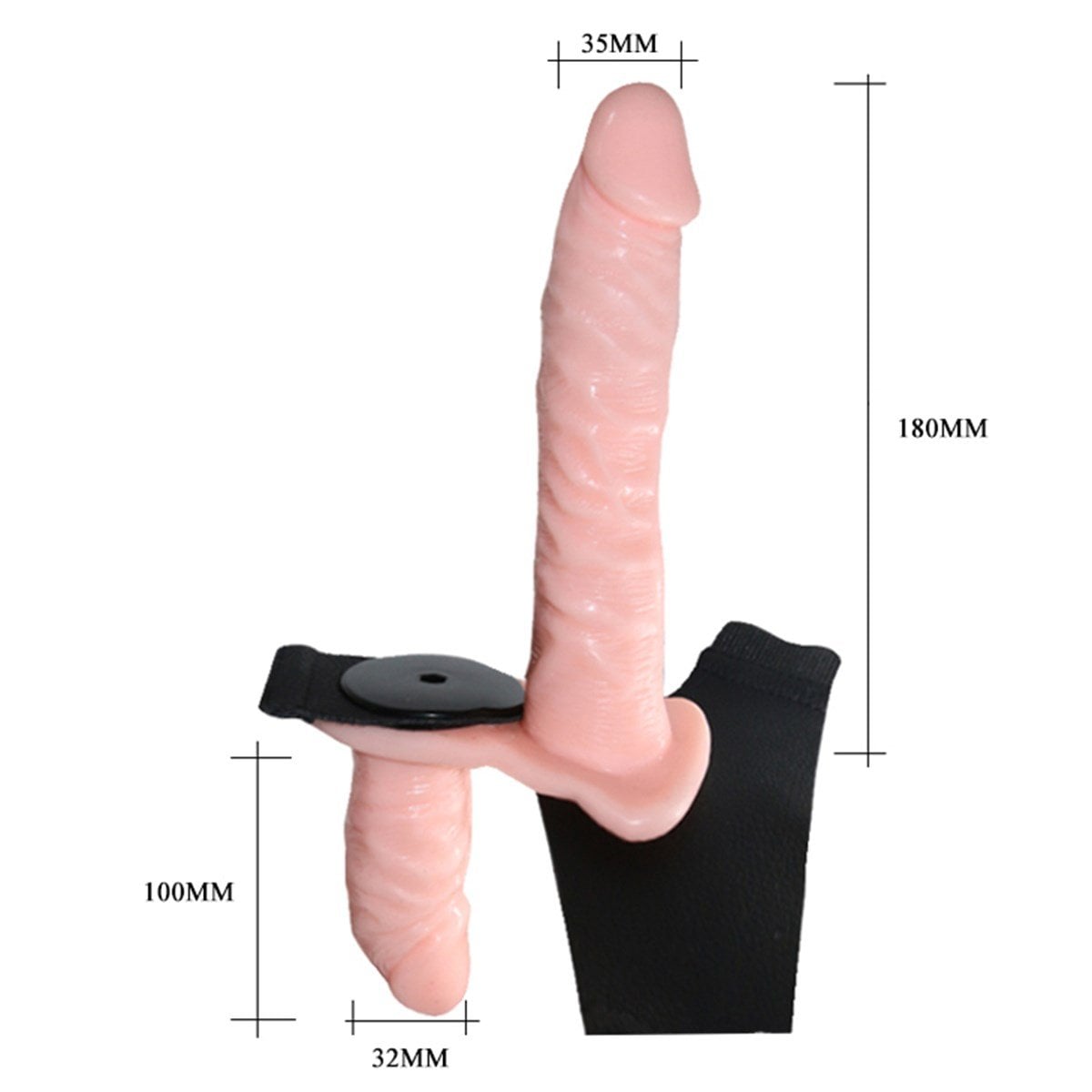 Double Belden Bağlamalı Anal Plug ve Realistik Titreşimli Penis - Görsel 7