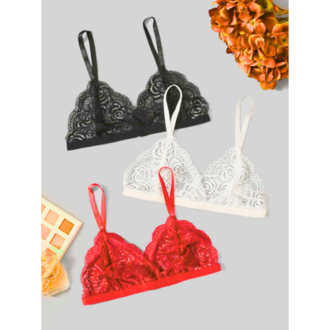 Bouquet Bouqtique Fantezi 3'lü Seksi Dantel Sütyen Seti BQT359257
