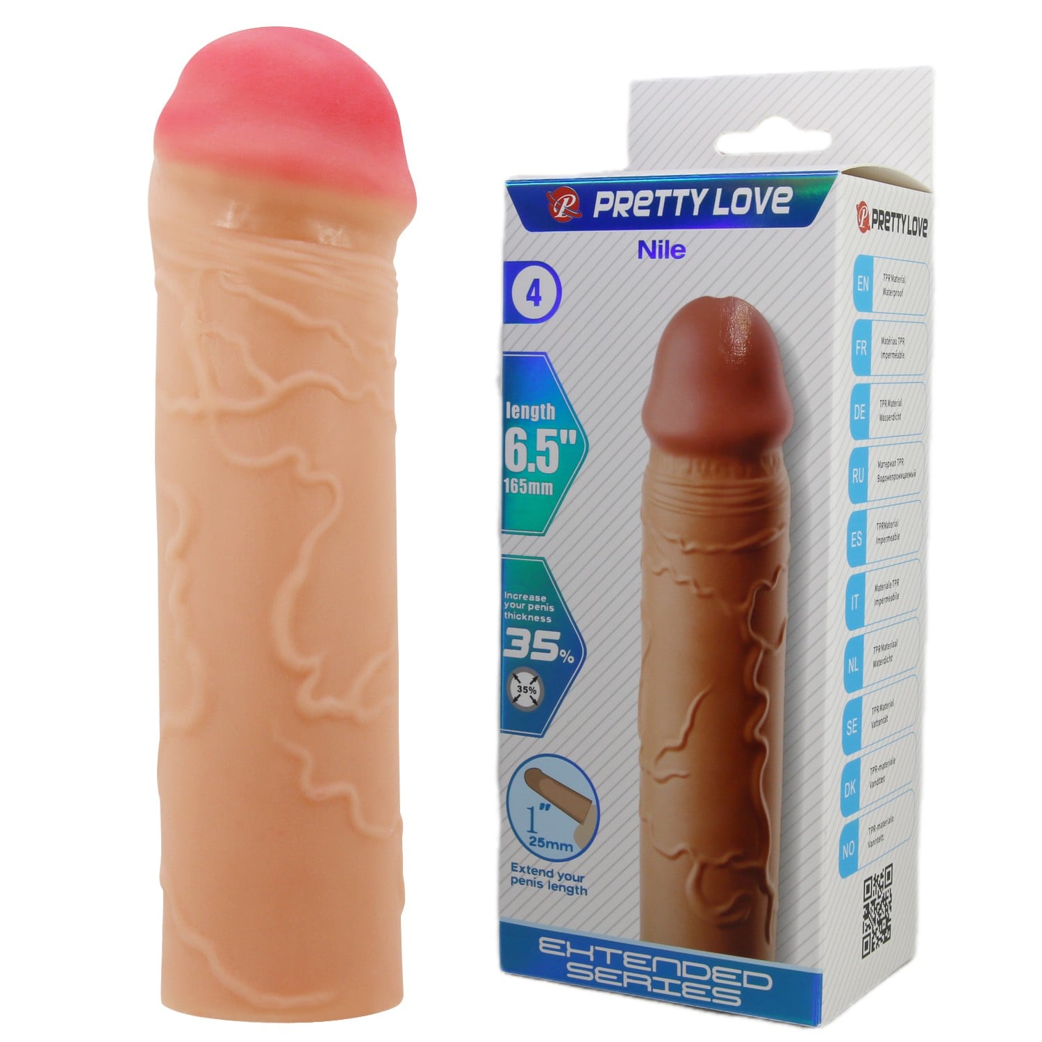 Extended 2.5 cm Uzatmalı Gerçekçi Penis Kılıfı – Nile