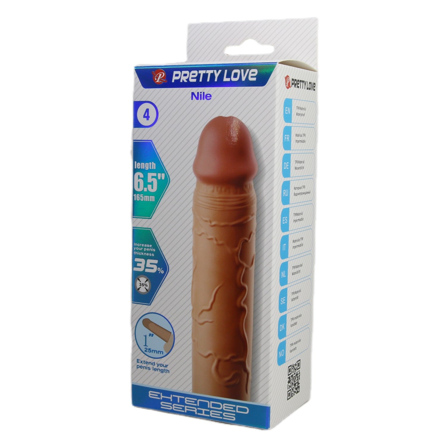 Extended 2.5 cm Uzatmalı Gerçekçi Penis Kılıfı – Nile - Görsel 7