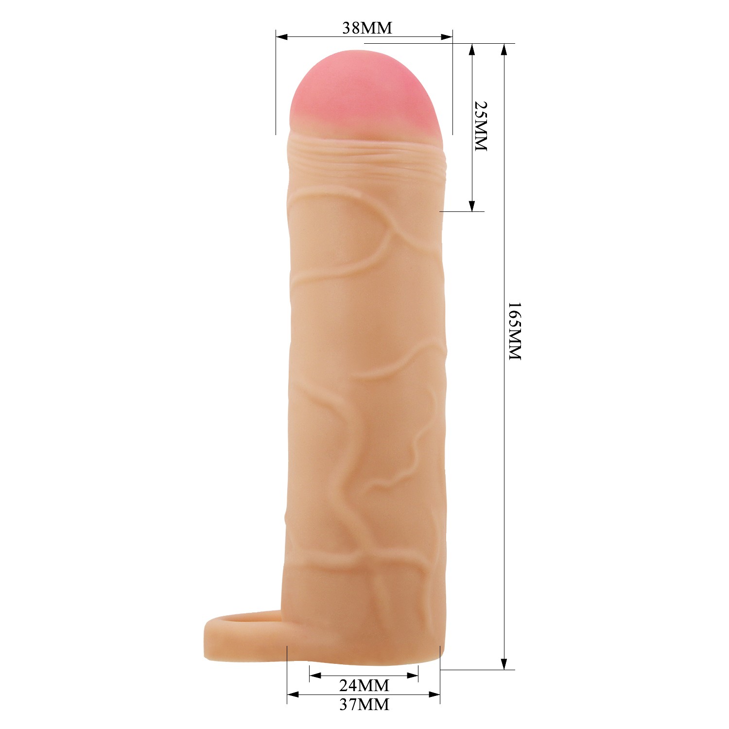 Extended 2.5 cm Uzatmalı Halkalı Gerçekçi Penis Kılıfı – Bunion - Görsel 6