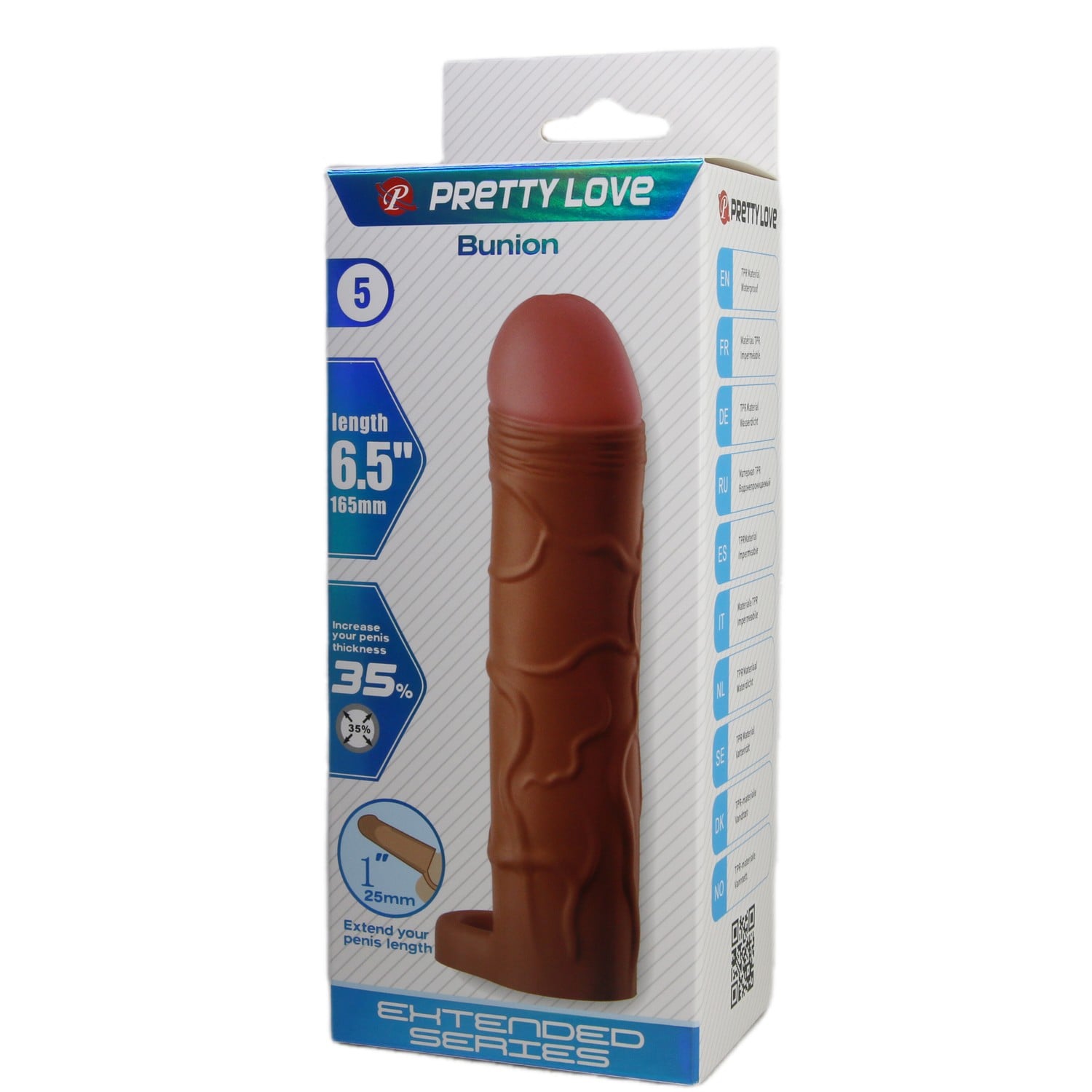 Extended 2.5 cm Uzatmalı Halkalı Melez Rengi Tabanlı Gerçekçi Penis Kılıfı – Bunion - Görsel 7