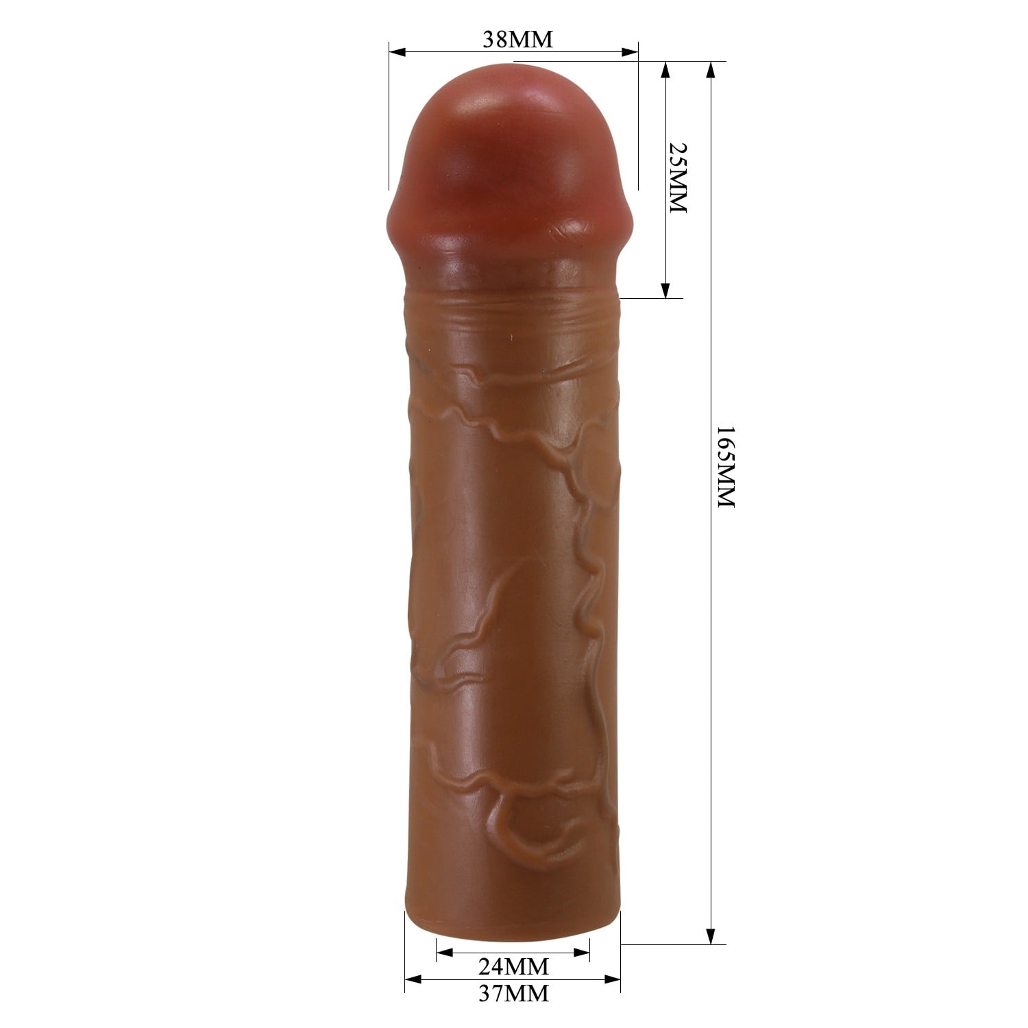 Extended 2.5 cm Uzatmalı Melez Rengi Gerçekçi Penis Kılıfı – Nile - Görsel 7