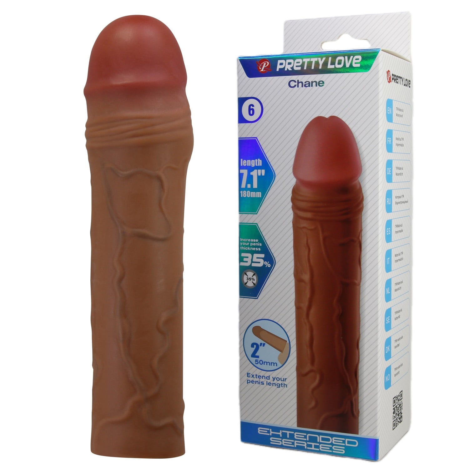 Extended 5 cm Uzatmalı Melez Rengi Gerçekçi Penis Kılıfı – Chane