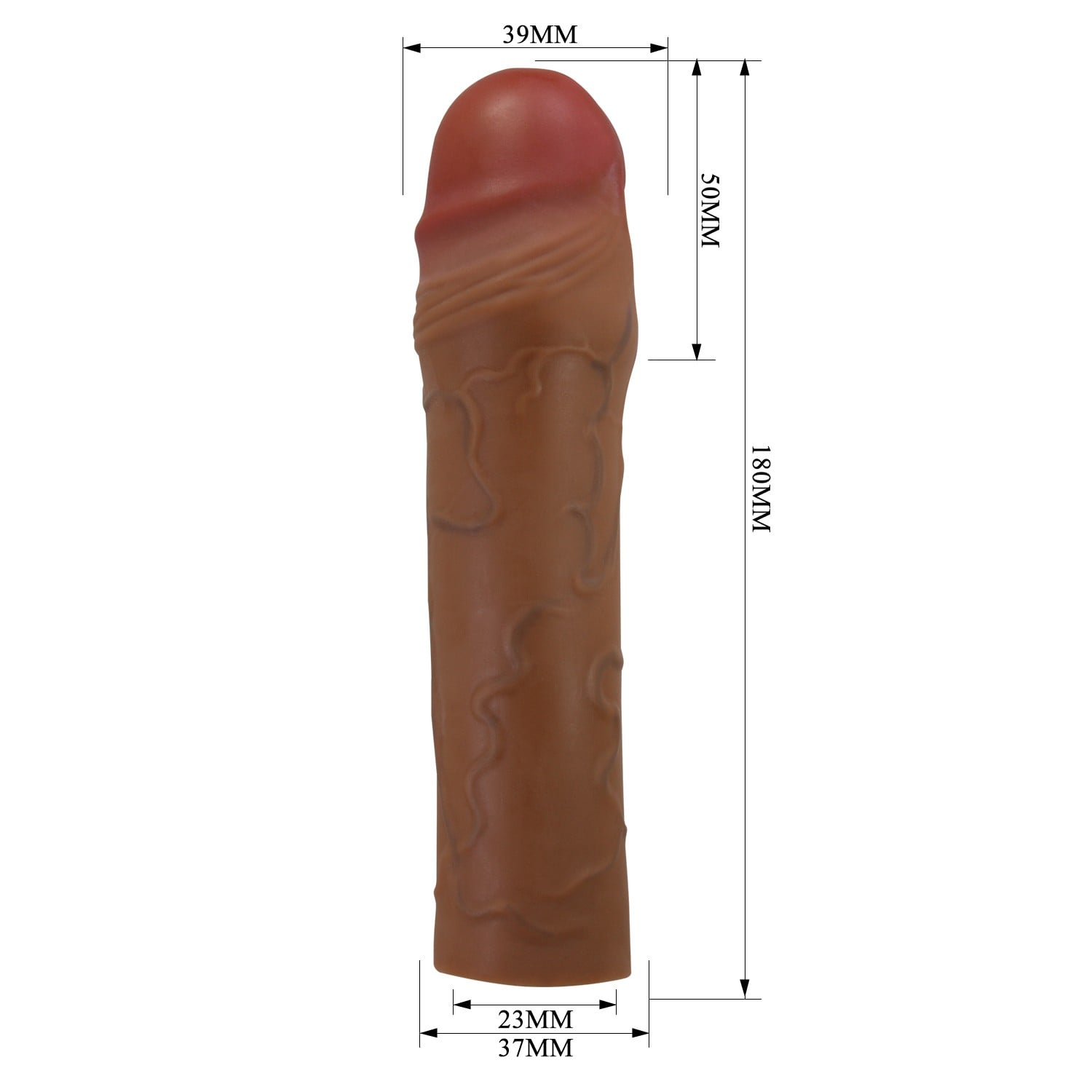 Extended 5 cm Uzatmalı Melez Rengi Gerçekçi Penis Kılıfı – Chane - Görsel 7