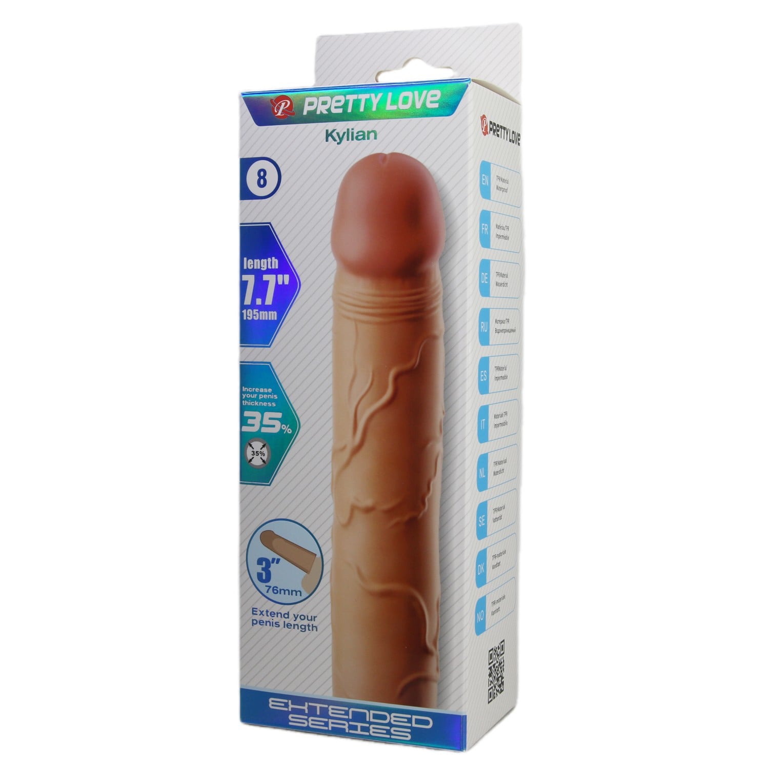 Extended 7.6 cm Uzatmalı Gerçekçi Penis Kılıfı – Kylian - Görsel 7